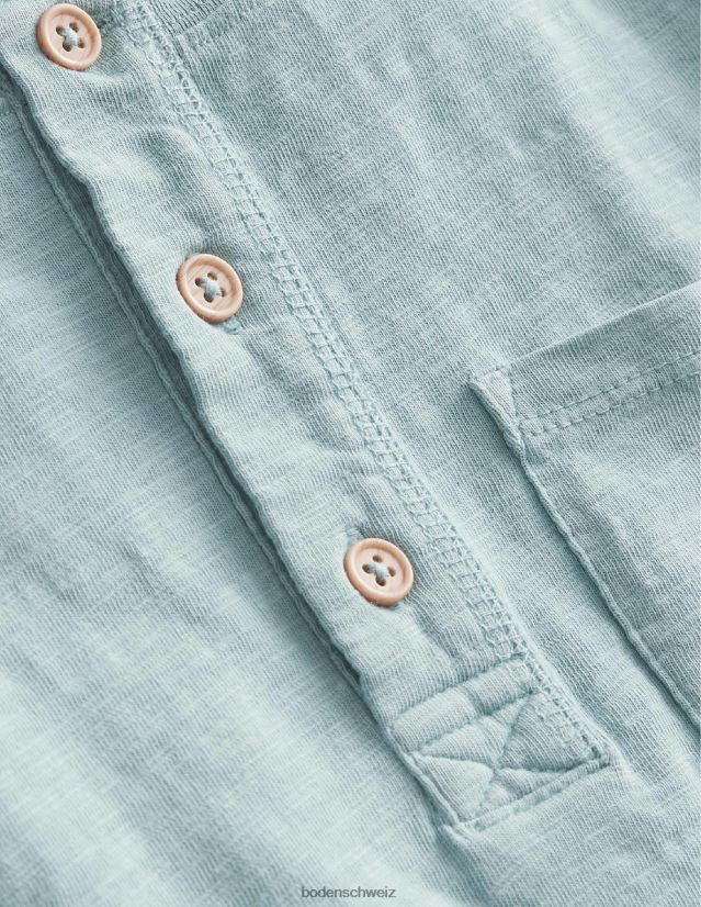 Boden Baby Henley-T-Shirt aus gewaschener Baumwolle VH86PT380 Kleidung Turmalinblau