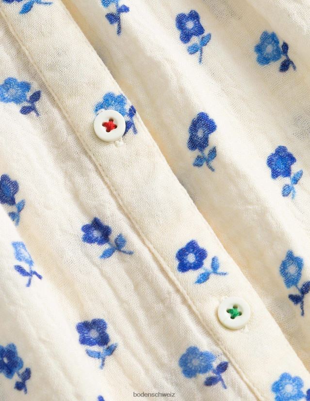 Boden Baby Kurzes Oberteil mit Puffärmeln VH86PT3390 Kleidung Vanilleschote blumig