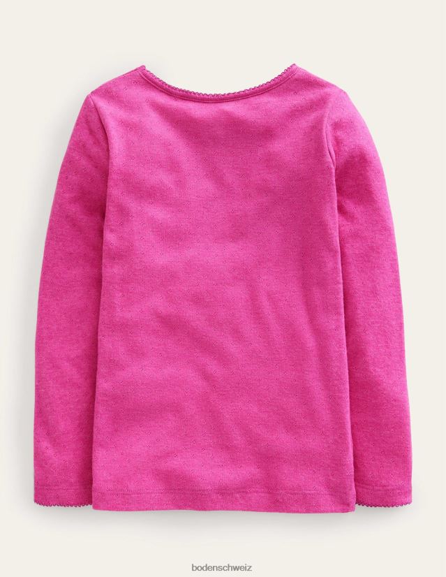 Boden Baby Langärmliges Pointelle-Oberteil VH86PT407 Kleidung Phlox rosa