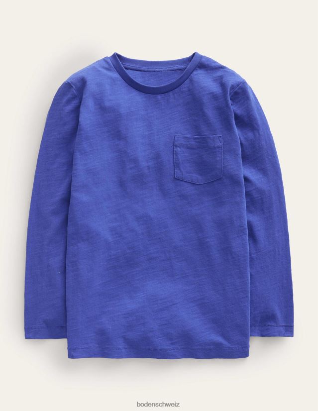 Boden Baby Langärmliges, gewaschenes T-Shirt VH86PT385 Kleidung Hellblau