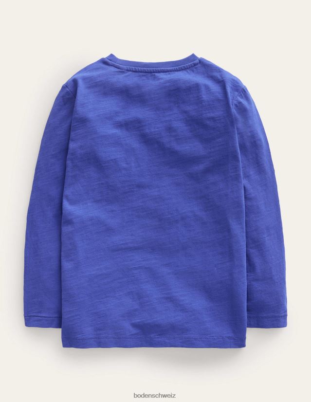 Boden Baby Langärmliges, gewaschenes T-Shirt VH86PT385 Kleidung Hellblau