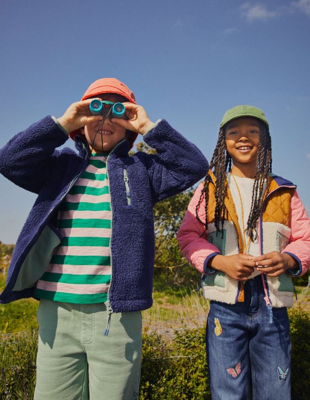 Boden Baby Langärmliges, gewaschenes T-Shirt VH86PT422 Kleidung Französisches Rosa/Tiefgrün
