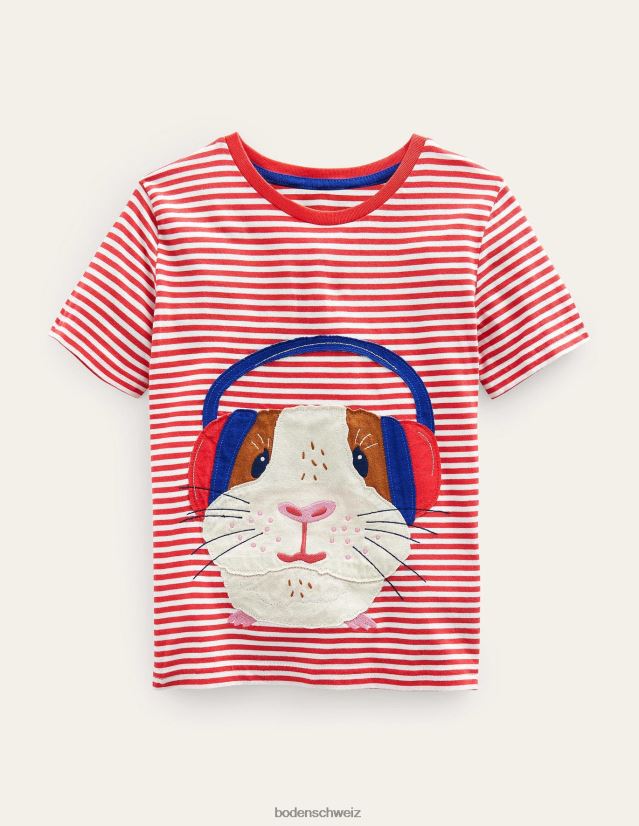 Boden Baby Lustiges T-Shirt mit Applikation VH86PT3441 Kleidung Marmelade/Elfenbeinmeerschweinchen
