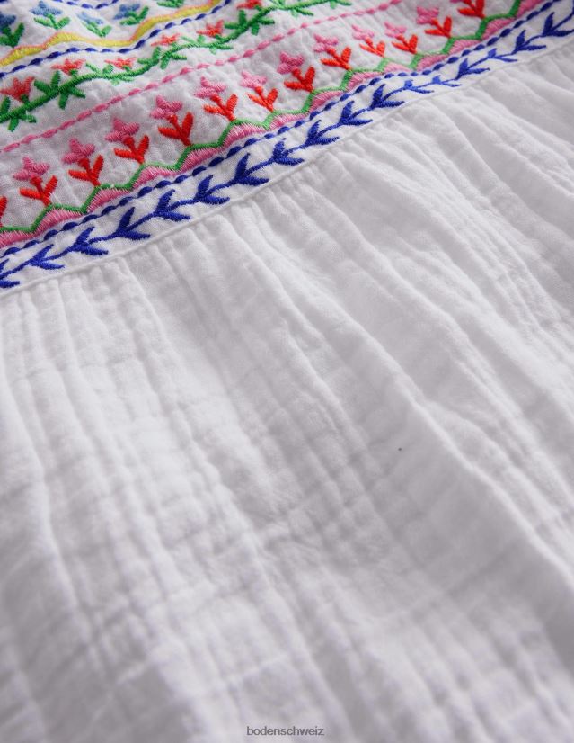 Boden Baby Oberteil mit besticktem Besatz VH86PT3395 Kleidung Weiß