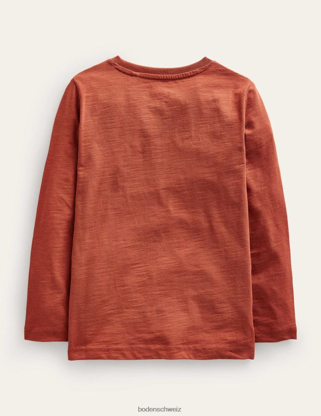 Boden Baby Slogan-T-Shirt VH86PT413 Kleidung geröstetes Kastanienbraun