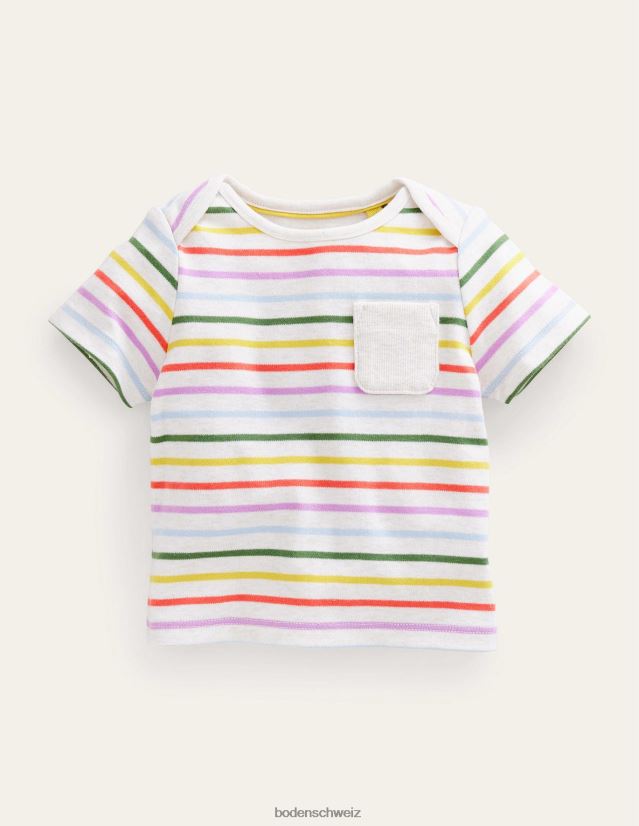 Boden Baby Streifen-T-Shirt VH86PT3350 Kleidung Regenbogenstreifen
