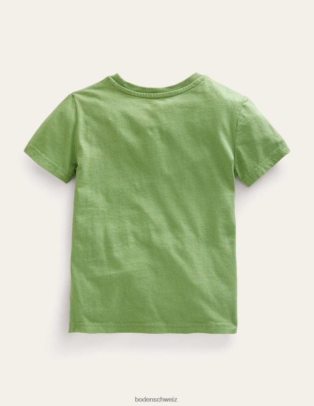 Boden Baby Strukturiertes T-Shirt mit Applikationen VH86PT3377 Kleidung Safari-grüne Krabben