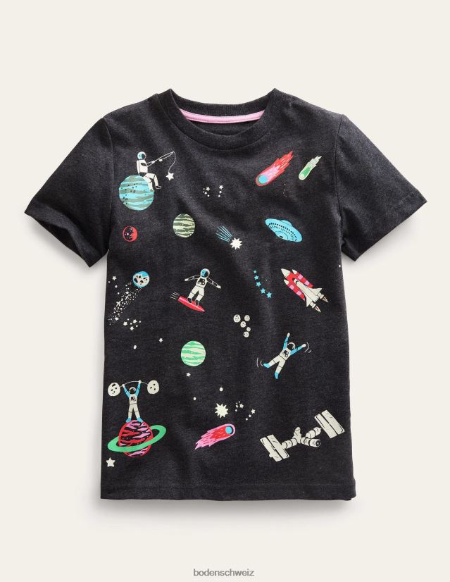 Boden Baby T-Shirt mit Gitd-Aufdruck VH86PT3328 Kleidung grau