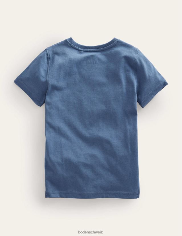 Boden Baby T-Shirt mit Glow-Slogan VH86PT3436 Kleidung Roboterblauer Raum