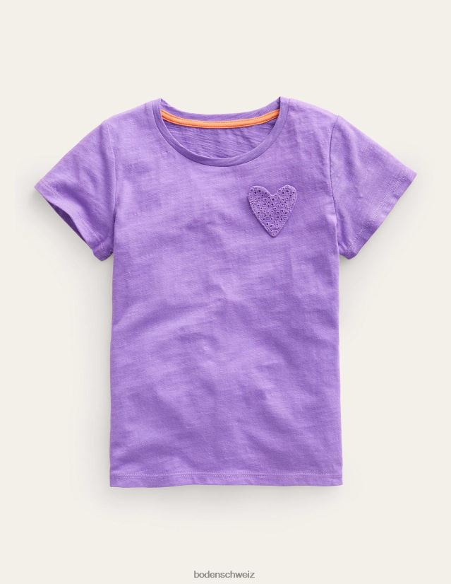 Boden Baby T-Shirt mit Herztasche VH86PT431 Kleidung Aster lila