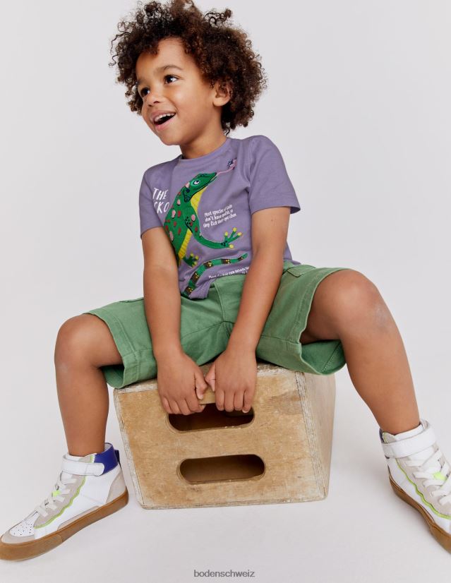 Boden Baby T-Shirt mit Tierfakten VH86PT3374 Kleidung neblige Lavendeleidechse