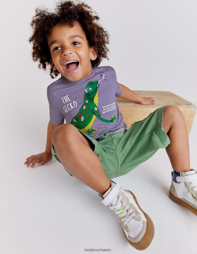 Boden Baby T-Shirt mit Tierfakten VH86PT3374 Kleidung neblige Lavendeleidechse