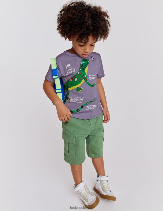 Boden Baby T-Shirt mit Tierfakten VH86PT3374 Kleidung neblige Lavendeleidechse