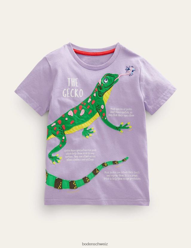 Boden Baby T-Shirt mit Tierfakten VH86PT3374 Kleidung neblige Lavendeleidechse