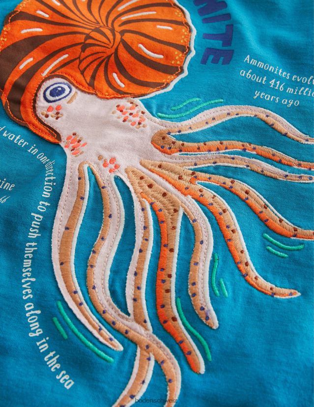 Boden Baby T-Shirt mit Tierfakten VH86PT3419 Kleidung Persischer grüner Ammonit