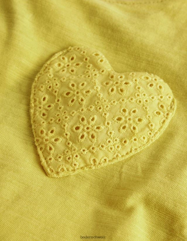 Boden Baby T-Shirt mit aufgestickter Tasche VH86PT3461 Kleidung Zuckermais gelb