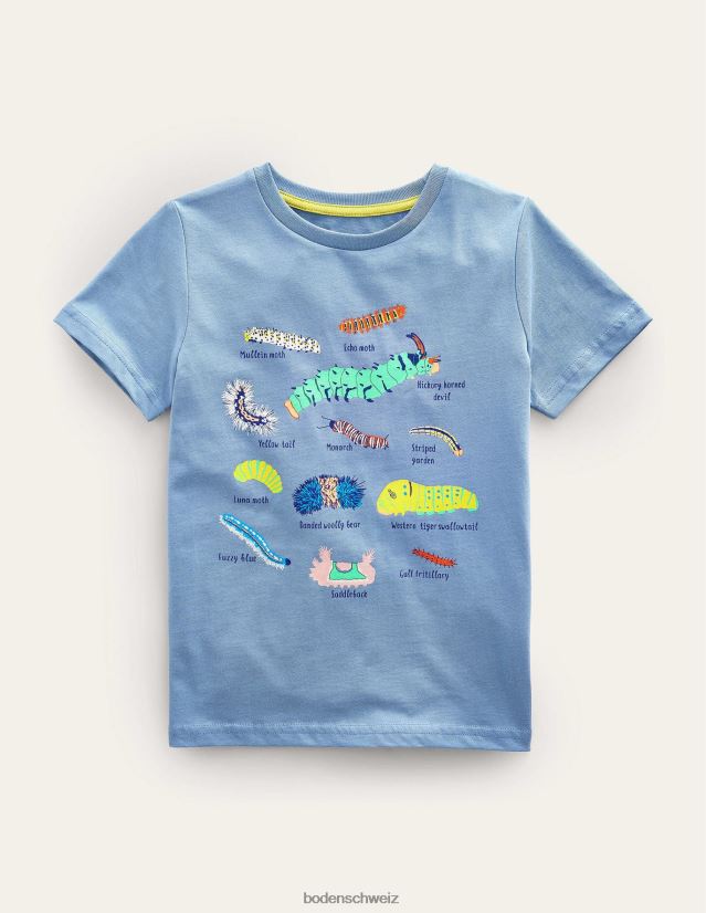 Boden Baby T-Shirt zur Tiererziehung VH86PT3426 Kleidung kieselblaue Insekten