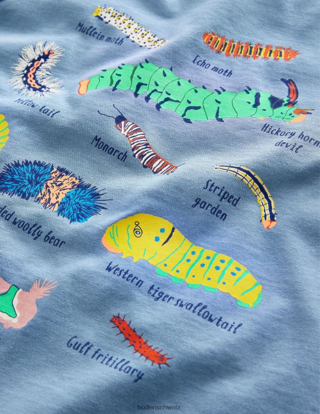 Boden Baby T-Shirt zur Tiererziehung VH86PT3426 Kleidung kieselblaue Insekten