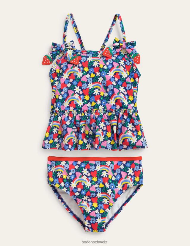 Boden Baby Tankini-Set VH86PT3380 Kleidung Elfenbeinfarbenes und mehrfarbiges Regenbogen-Ditsy