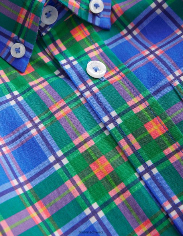 Boden Baby gewaschenes Hemd VH86PT394 Kleidung blaues Karo