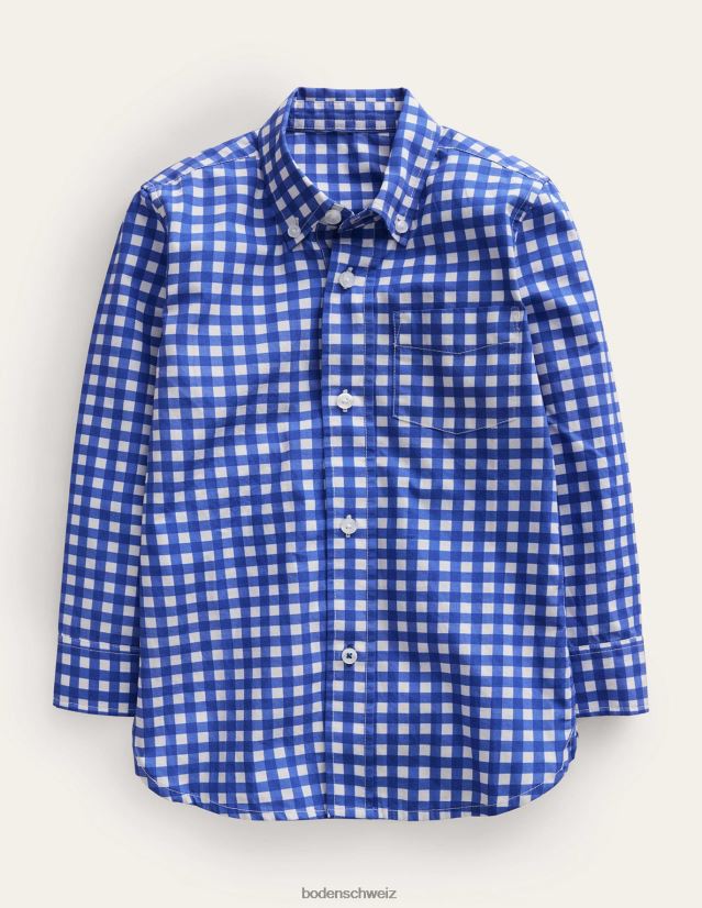 Boden Baby gewaschenes Hemd VH86PT398 Kleidung blauer Gingham