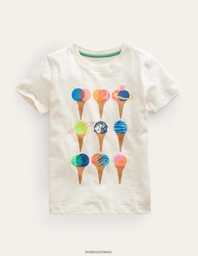Boden Baby leuchtendes Eis-T-Shirt VH86PT3407 Kleidung Elfenbeinplaneten-Eiscreme