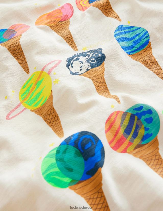 Boden Baby leuchtendes Eis-T-Shirt VH86PT3407 Kleidung Elfenbeinplaneten-Eiscreme