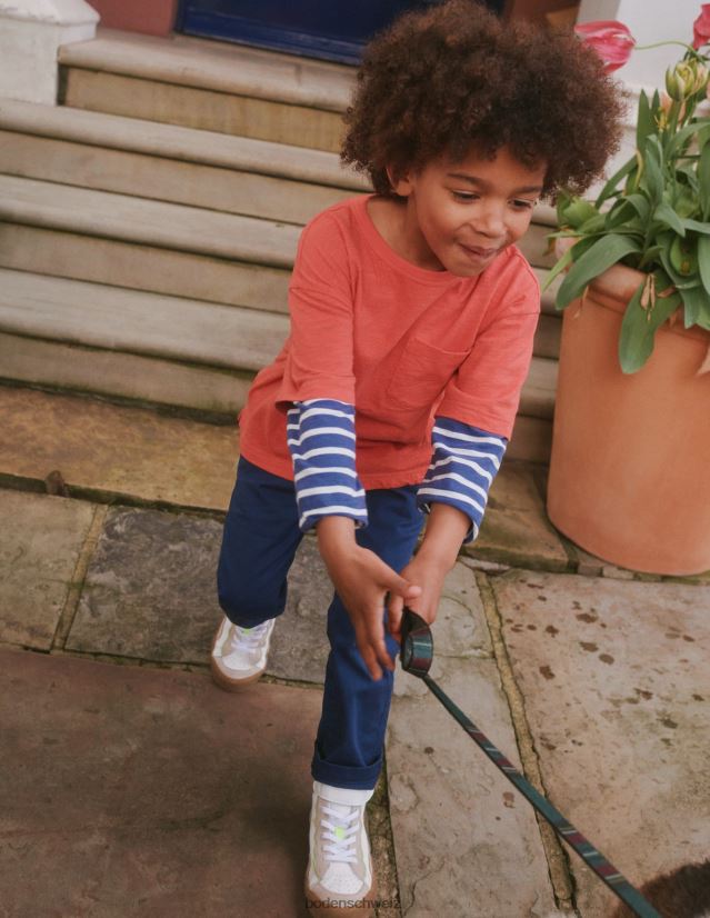 Boden Baby mehrlagiges Langarm-T-Shirt VH86PT411 Kleidung Marmelade rot