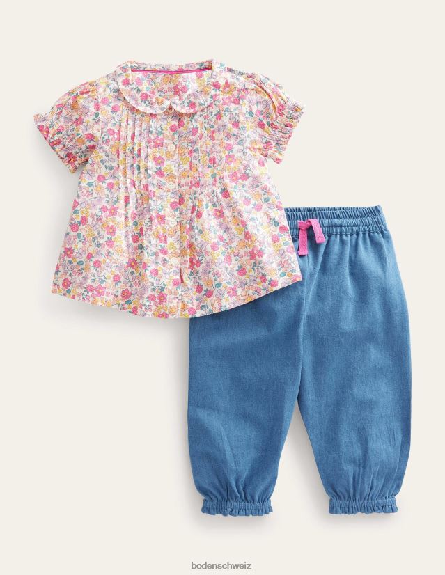 Boden Baby nostalgisches gewebtes Spielset VH86PT3356 Kleidung Beerenrosa Schmetterling
