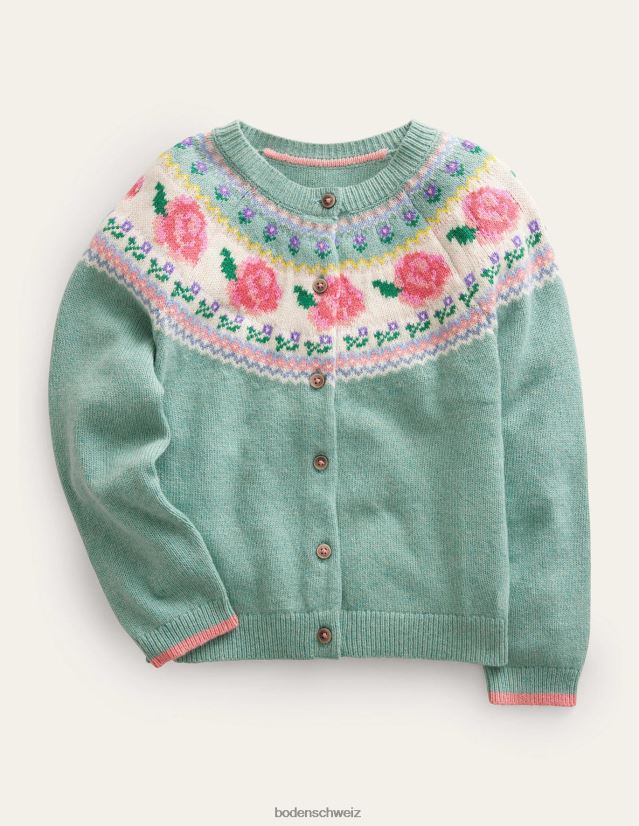 Boden Baby Kirmes-Isle-Cardigan VH86PT542 Kleidung grüne Rauchblumen