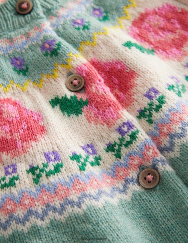 Boden Baby Kirmes-Isle-Cardigan VH86PT542 Kleidung grüne Rauchblumen