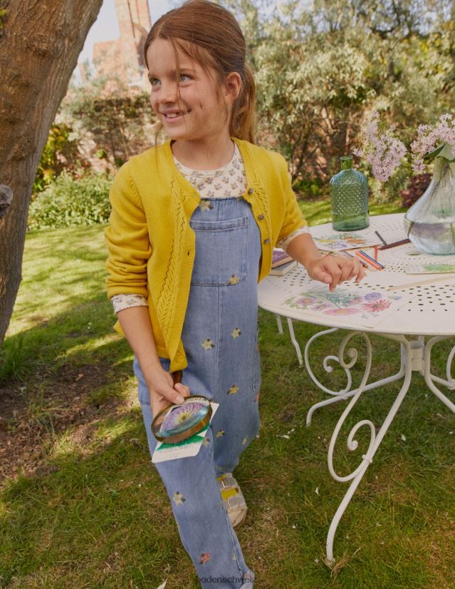 Boden Baby Strickjacke aus Pointelle-Baumwolle VH86PT540 Kleidung würziges Senfgelb