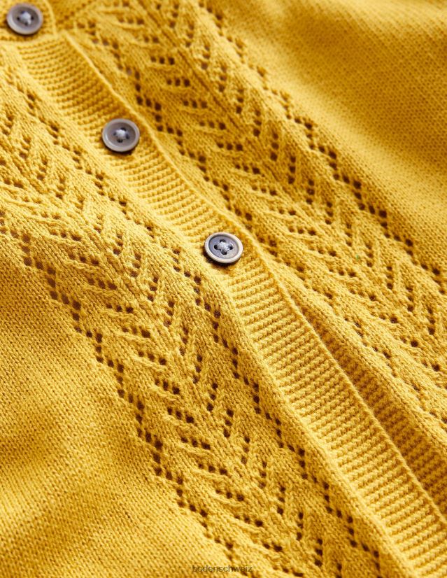 Boden Baby Strickjacke aus Pointelle-Baumwolle VH86PT540 Kleidung würziges Senfgelb