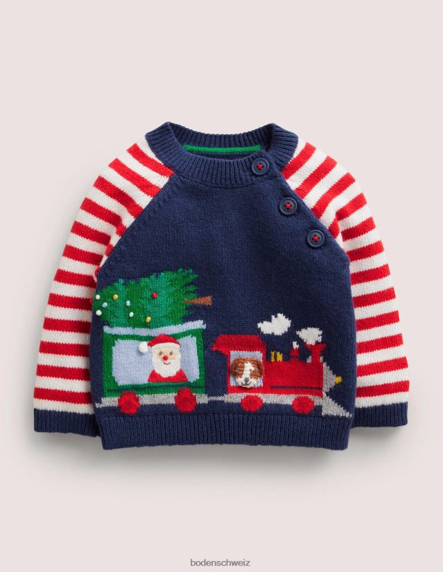 Boden Baby kuscheliger, lustiger Pullover VH86PT3358 Kleidung College-Marinezug