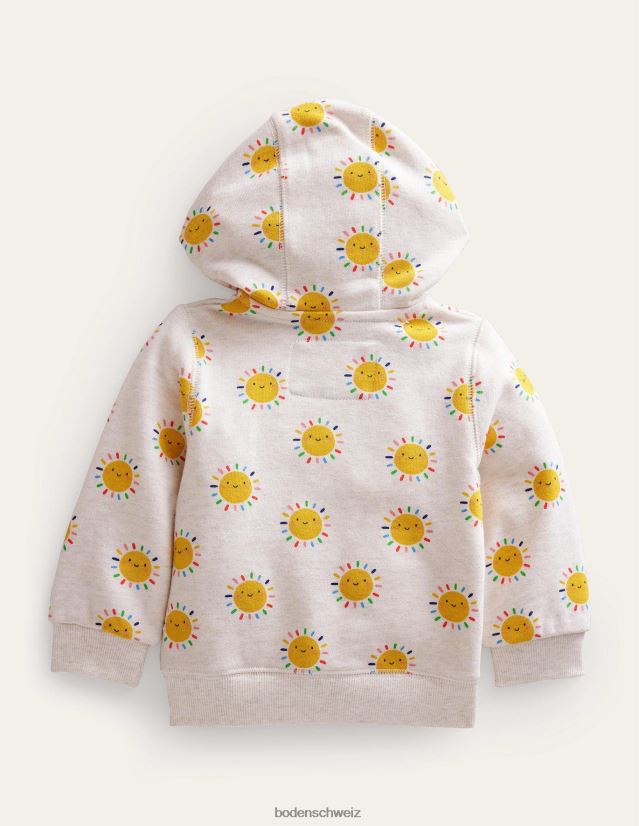Boden Baby Bedruckter Kapuzenpullover VH86PT3362 Kleidung Haferflocken-Mergel-Regenbogensonnen