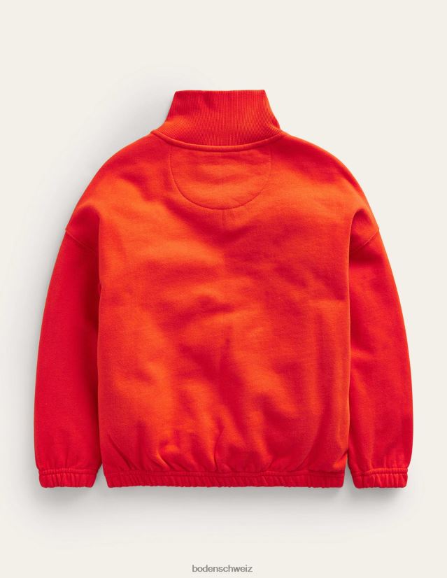 Boden Baby Lässiges Sweatshirt mit halbem Reißverschluss VH86PT412 Kleidung Dahlienrot
