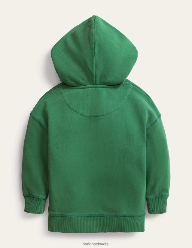 Boden Baby Stückgefärbter Kapuzenpullover VH86PT3406 Kleidung tiefes Grasgrün