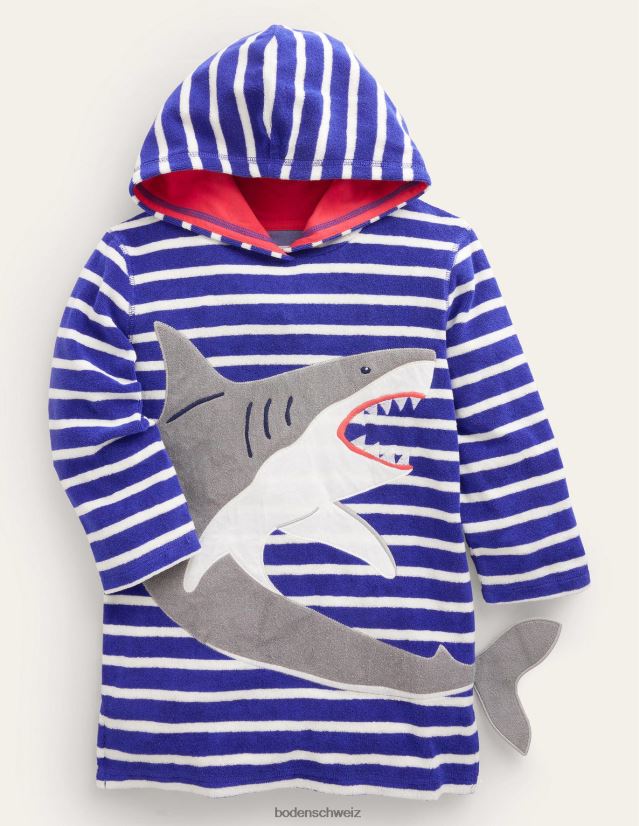 Boden Baby Überwurf aus Frottee mit Applikation VH86PT3431 Kleidung blauer Blauhai