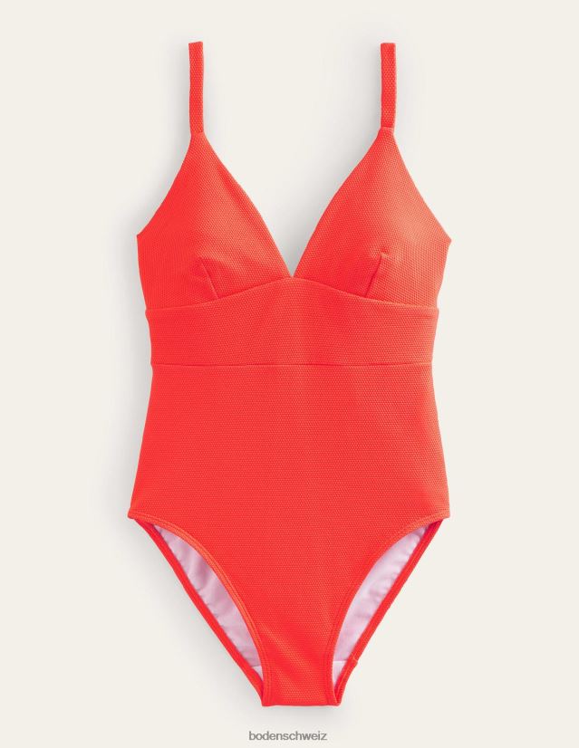 Boden Frauen Arezzo-Badeanzug mit V-Ausschnitt und Einsätzen VH86PT1442 Kleidung Korallenstruktur