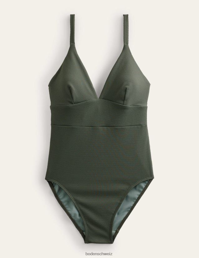 Boden Frauen Arezzo-Badeanzug mit V-Ausschnitt und Einsätzen VH86PT2484 Kleidung Khaki-Textur