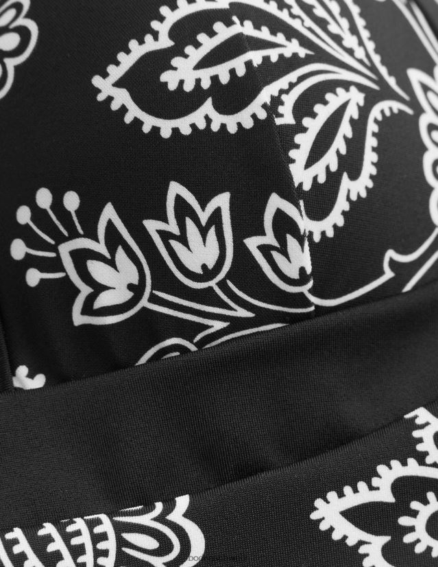 Boden Frauen Badeanzug mit Dreiecksbahnen VH86PT217 Kleidung schwarz-weiß geblümt