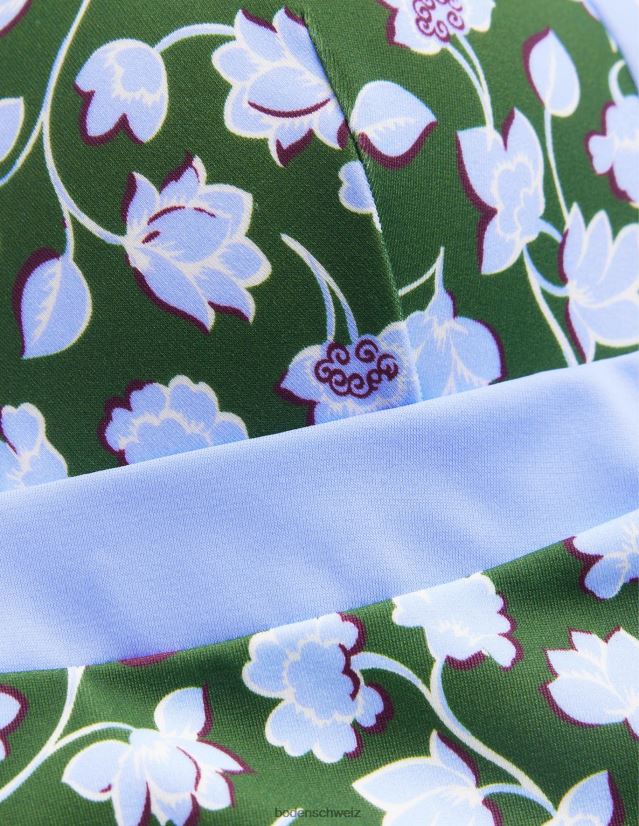 Boden Frauen Badeanzug mit Dreiecksbahnen VH86PT221 Kleidung wintergrün und blau geblümt