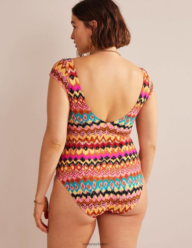 Boden Frauen Badeanzug mit Flügelärmeln zum Binden VH86PT1118 Kleidung Multi-Ikat