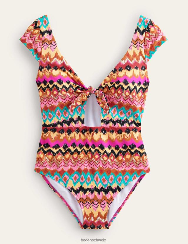 Boden Frauen Badeanzug mit Flügelärmeln zum Binden VH86PT1118 Kleidung Multi-Ikat