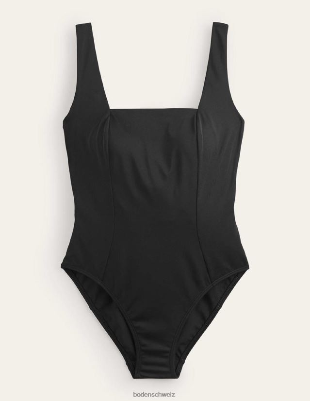 Boden Frauen Badeanzug mit quadratischem Ausschnitt und Einsätzen VH86PT220 Kleidung Schwarz