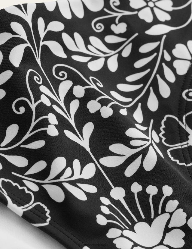 Boden Frauen Bikinihöschen VH86PT1722 Kleidung Nero- und Gardenienzweig