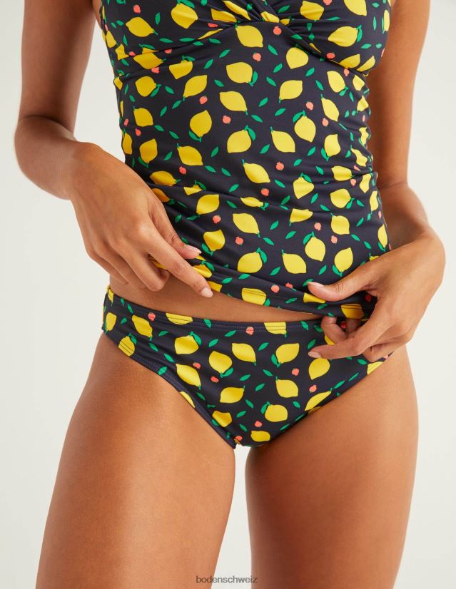 Boden Frauen Bikinihöschen VH86PT2045 Kleidung Marineblau und Zitronenfrucht