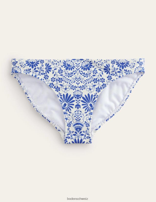 Boden Frauen Bikinihöschen VH86PT291 Kleidung Elfenbein und seeblaue Gardenie