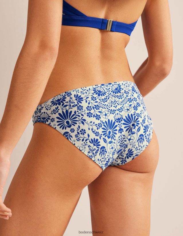 Boden Frauen Bikinihöschen VH86PT291 Kleidung Elfenbein und seeblaue Gardenie