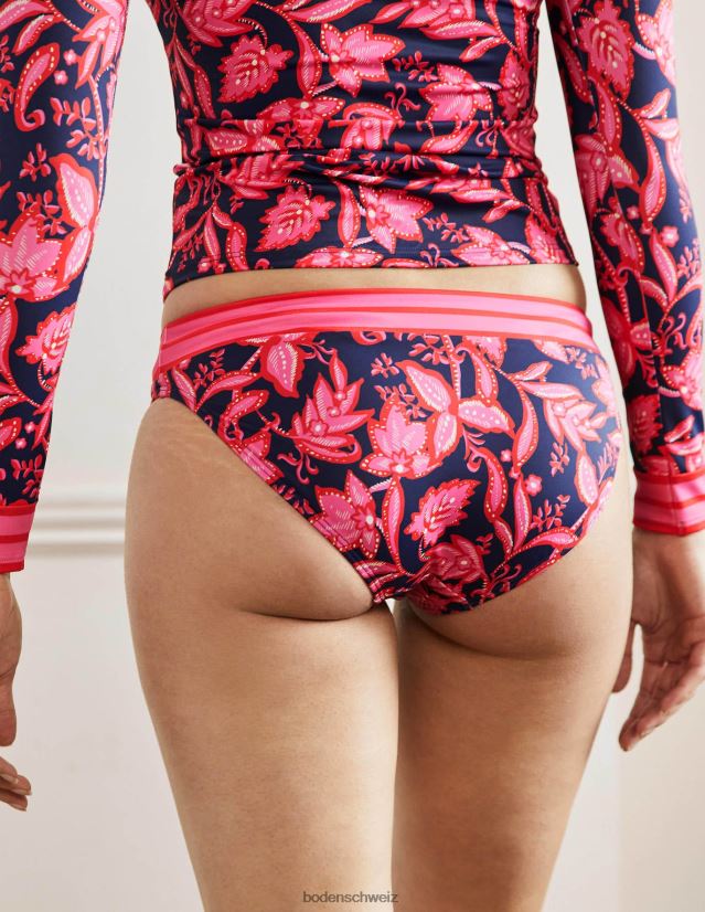 Boden Frauen Bikinihose mit Einsätzen VH86PT2059 Kleidung französische Marine und wilde Flora